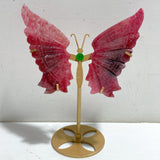 Rhodonite Mixed Quartz Butterfly Wing With Stand Wholesale (No.19-23)