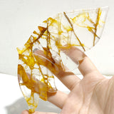 Golden Hematoid Quartz Fire Quartz Butterfly Wing Carving With Stand