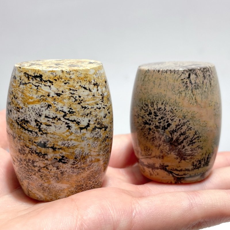 Dendritic Sage Jasper Tambour Carving Wholesale - Wholesale Crystals