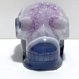 Druzy Geode Amethyst Mixed Agate Large Skull Carving - Wholesale Crystals