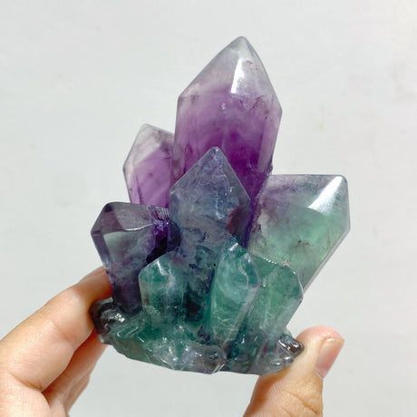17 Pieces Beautiful Rainbow Fluorite Cluster Carving