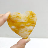 Golden Hematoid Quartz Fire Quartz Heart Wing Carving With Stand