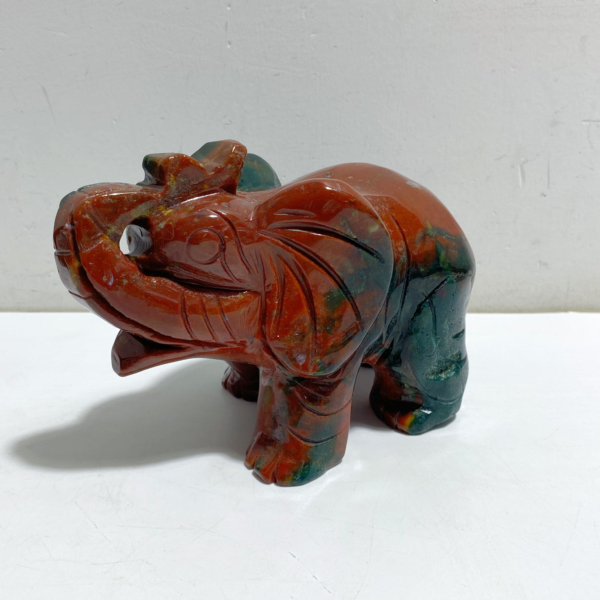2 Pieces Ocean Jasper Elephants Carving