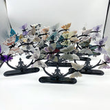 Mixed Materials Butterfly Wing Carving With Yoga Woman Stand Wholesale