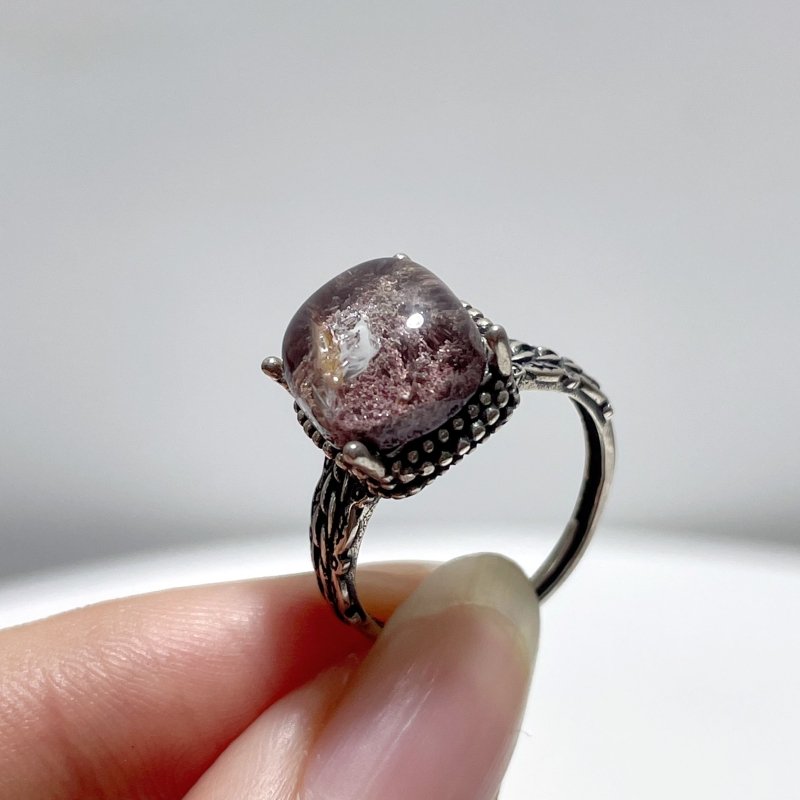 #E7 Silver Rings Wholesale Garnet Garden Quartz - Wholesale Crystals