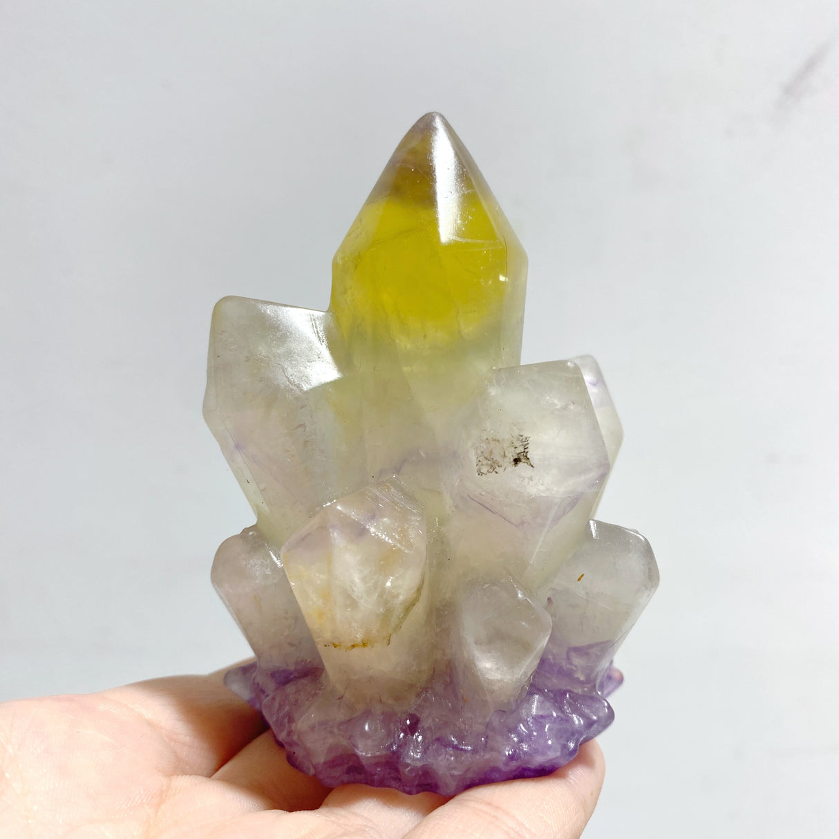 12 Pieces Beautiful Rainbow Fluorite Cluster Carving