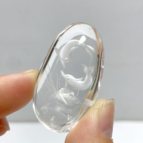 4 Pieces Beautiful Dolphin Garden Quartz Inner Scene Carving