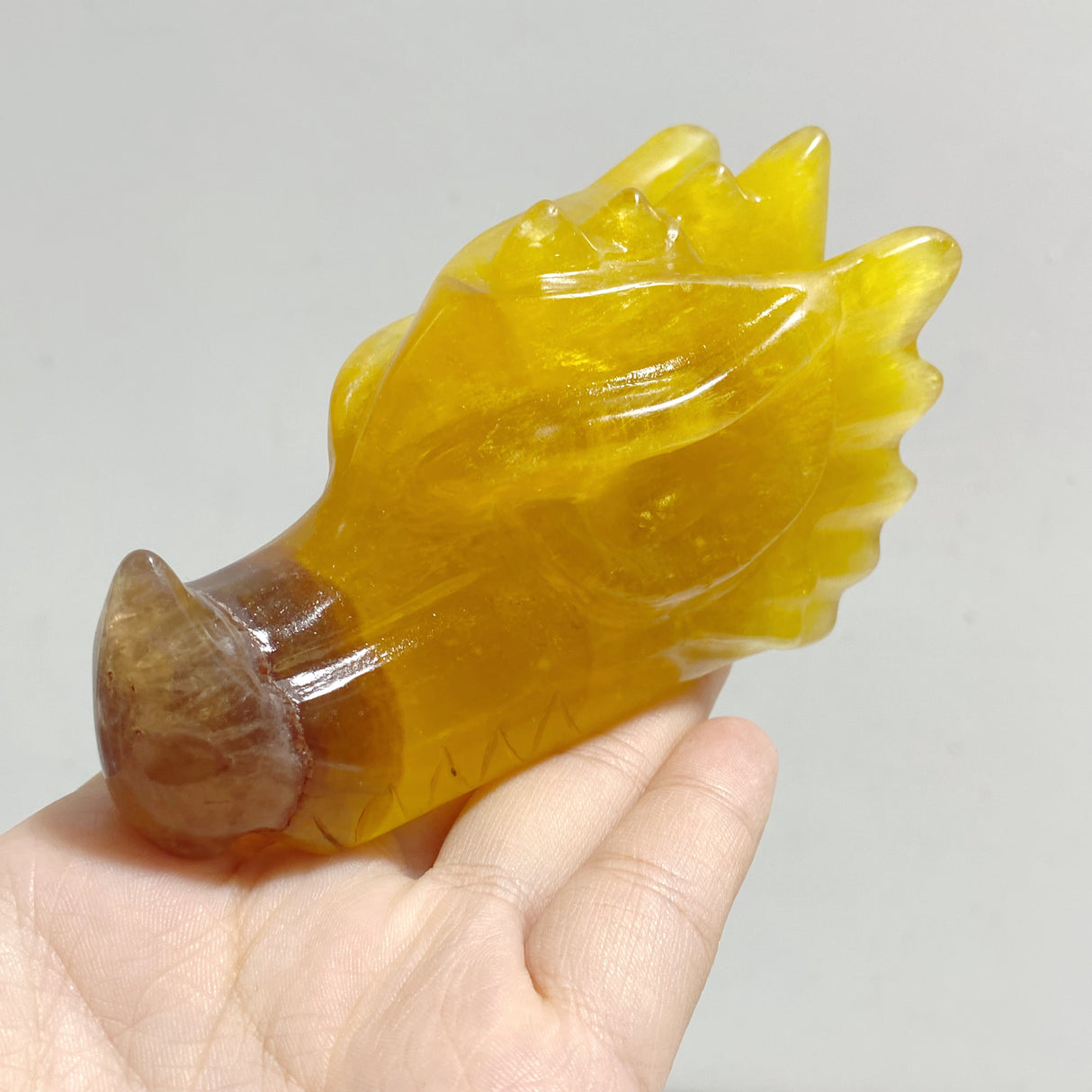 15 Pieces Rainbow Fluorite Dragon Head Carving