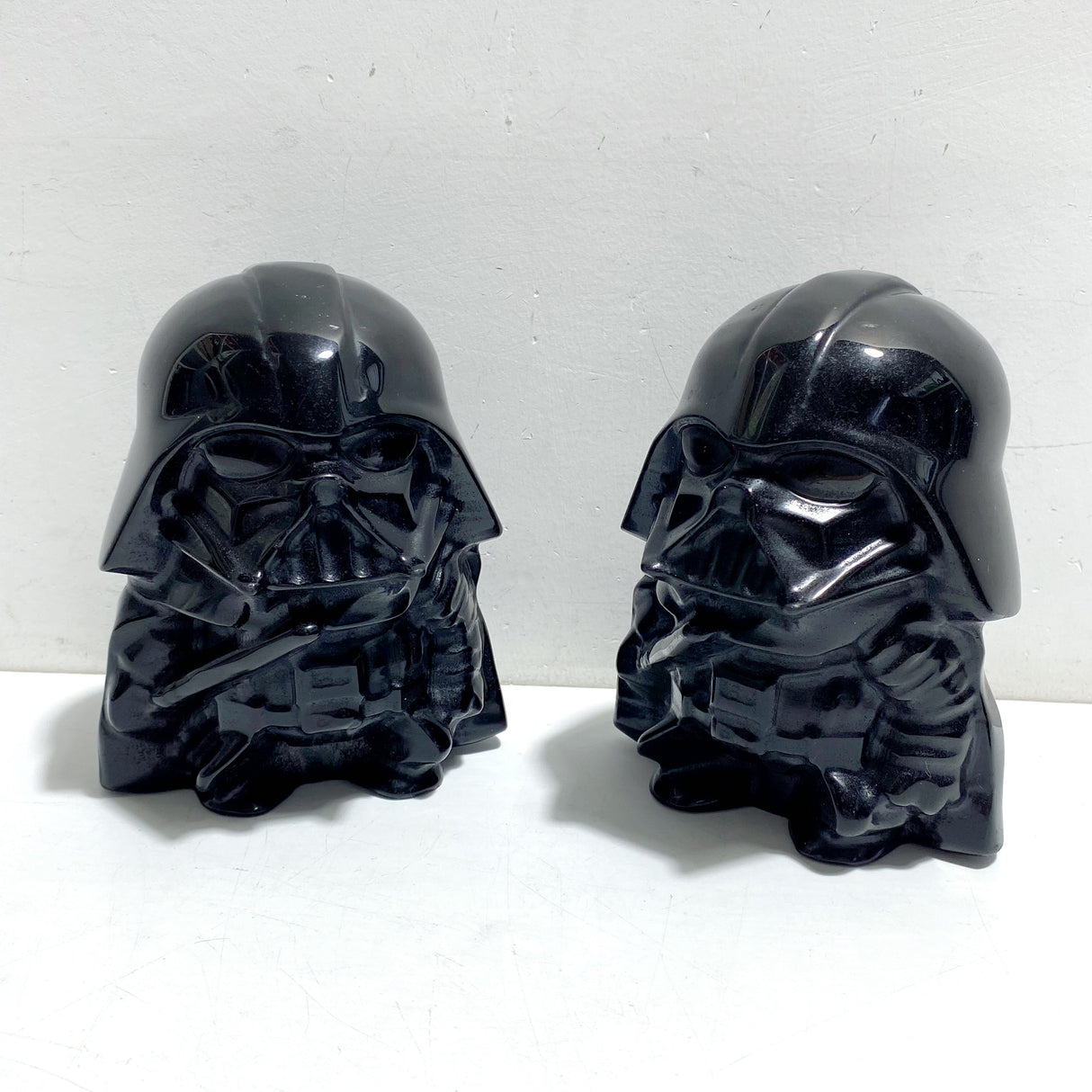 3 Pieces Large Black Obsidian Darth Vader Carving (Defects)