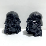 3 Pieces Large Black Obsidian Darth Vader Carving (Defects)