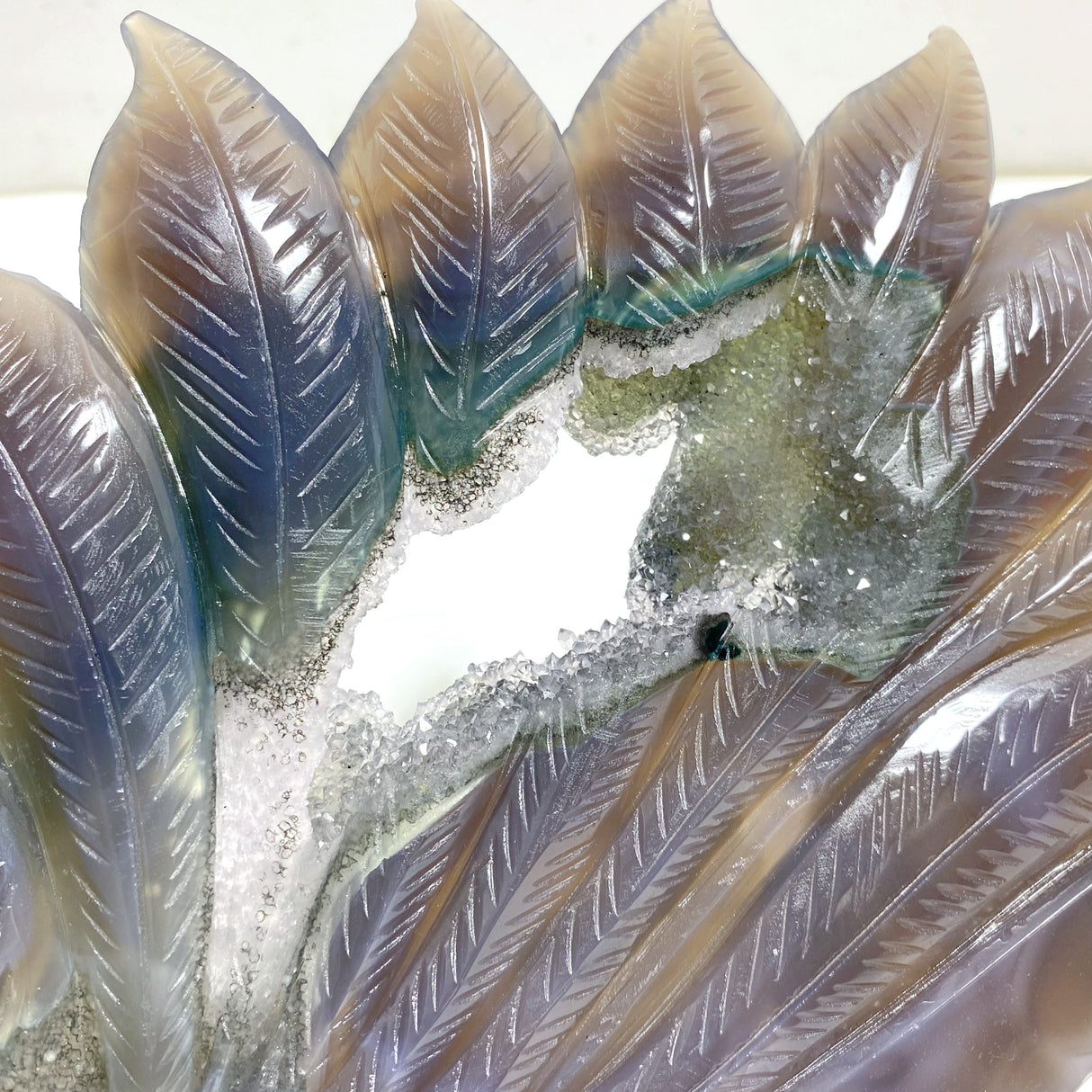 Geode Agate Druzy Nine-tailed Fox Carving #10