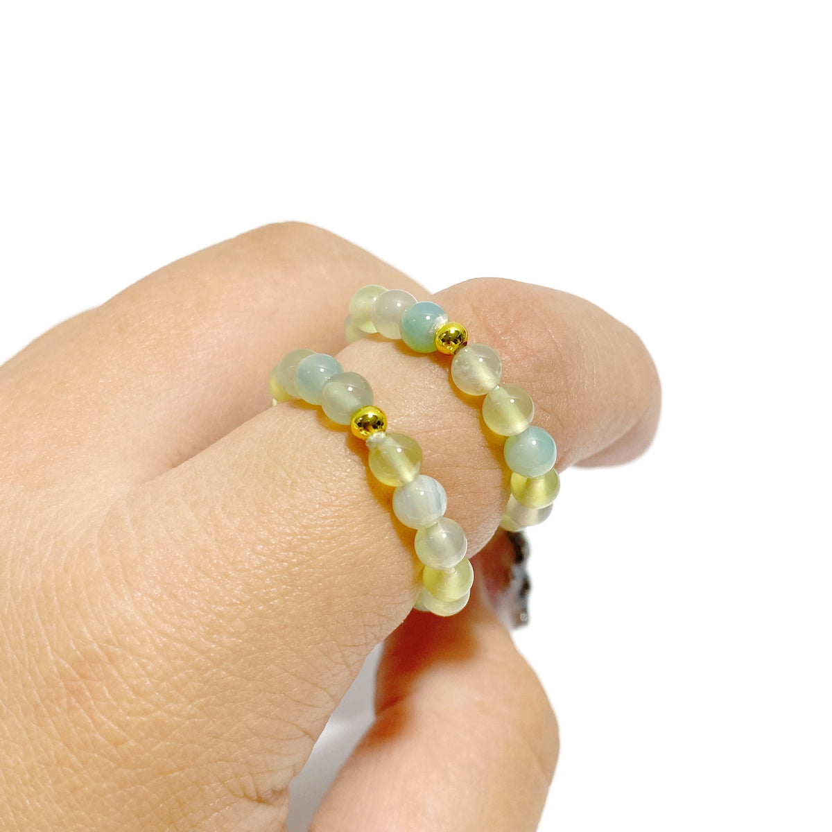 21 Types Crystal Beaded Rings Wholesale Tiger Eye Blue Aventurine