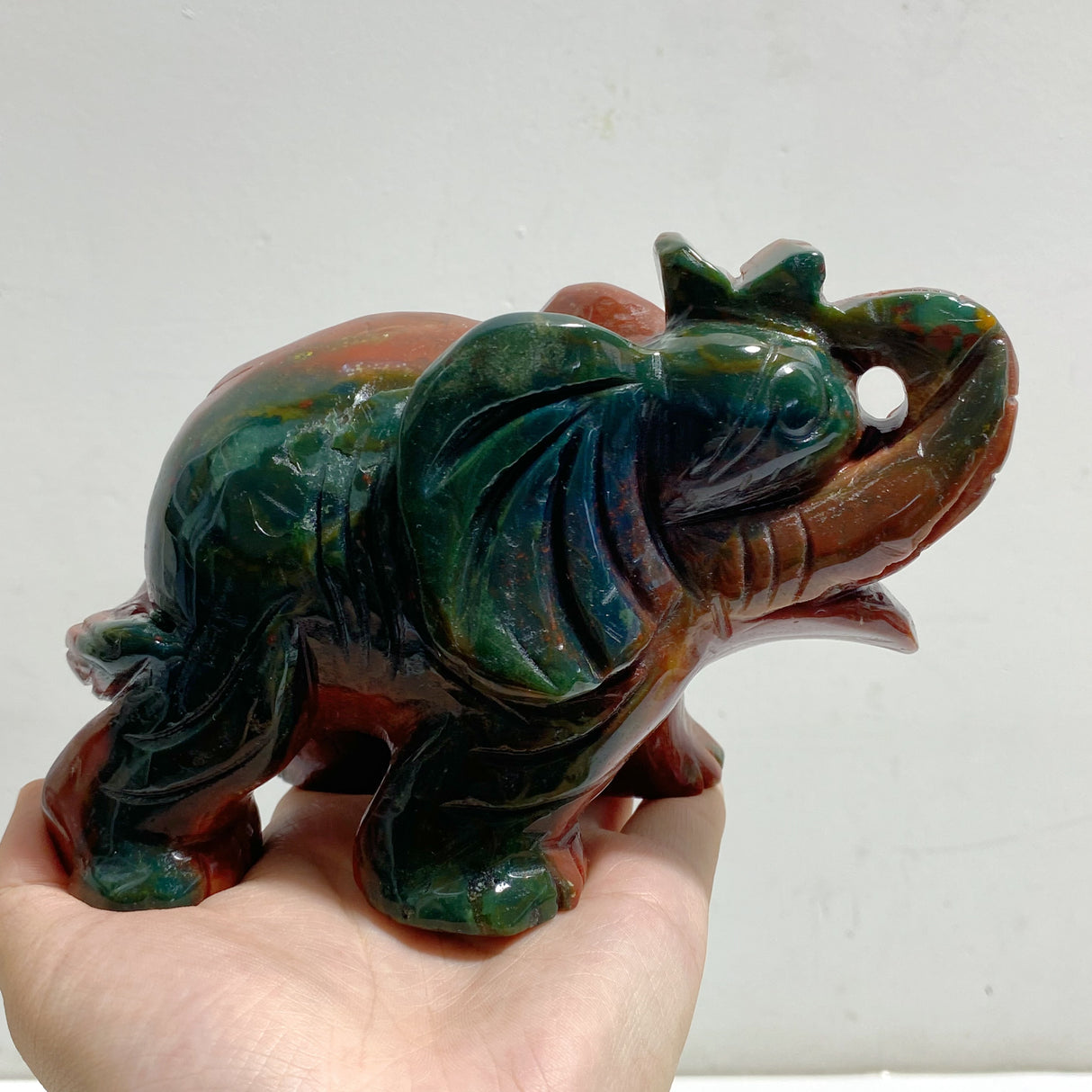 2 Pieces Ocean Jasper Elephants Carving