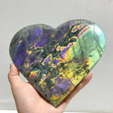 4 Pieces Large Labradorite Heart With Stand