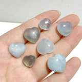 1-2cm Mixed Size Aquamarine Heart Wholesale