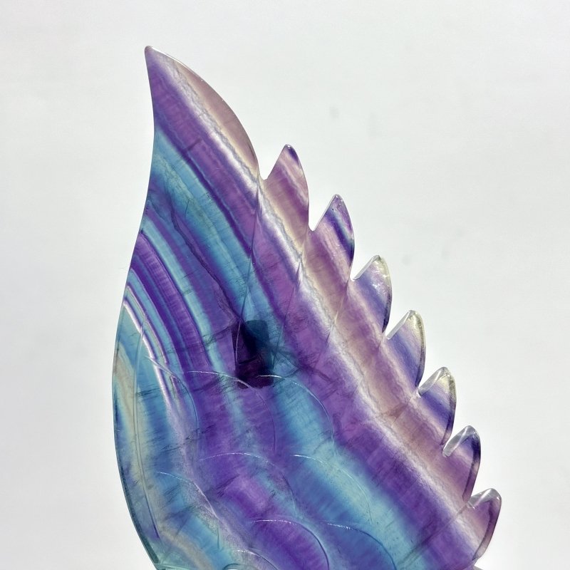 Fluorite Angel And Demons Wing Carving With Stand - Wholesale Crystals