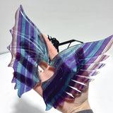 Fluorite Angel And Demons Wing Carving With Stand - Wholesale Crystals