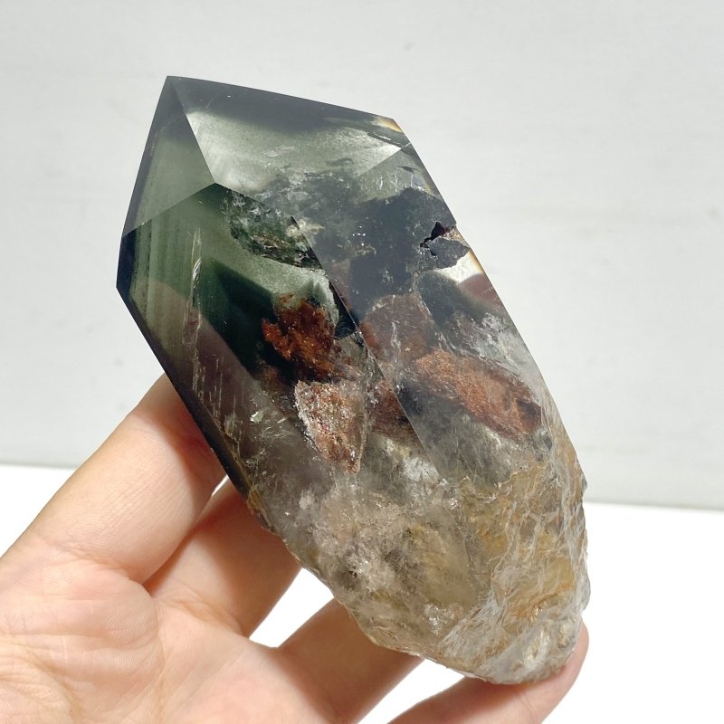 Garden Quartz Raw Bottom Point With Stand 1 - Wholesale Crystals