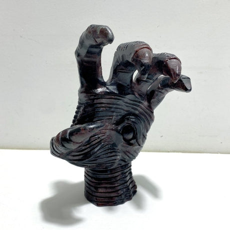 Garnet Mixed Astrophyllite Witchcore Demon Hand Carving - Wholesale Crystals