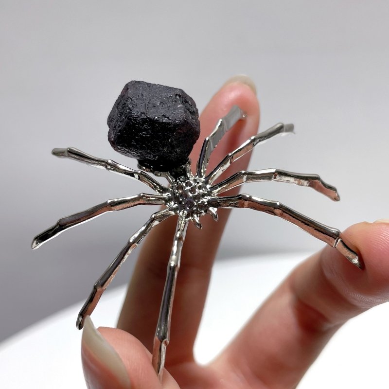 Garnet Raw Spider Ornament Handmade Alloy Spider Wholesale - Wholesale Crystals