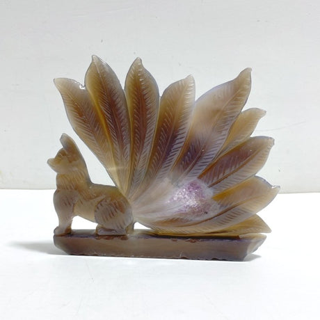 Geode Agate Druzy Nine - tailed Fox Carving 12 - Wholesale Crystals