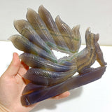Geode Agate Druzy Nine - tailed Fox Carving 13 - Wholesale Crystals