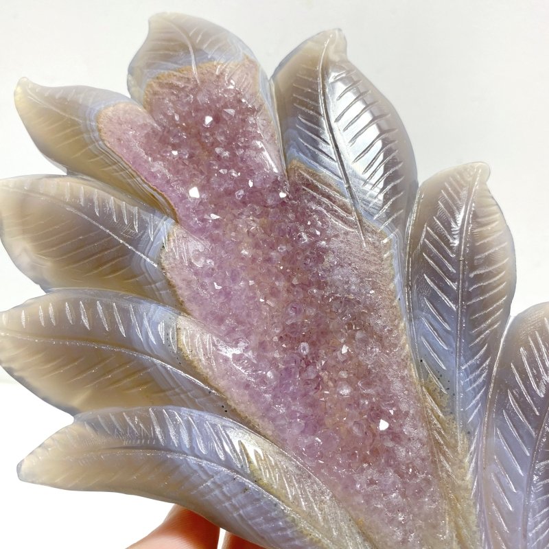 Geode Agate Druzy Nine - tailed Fox Carving 14 - Wholesale Crystals