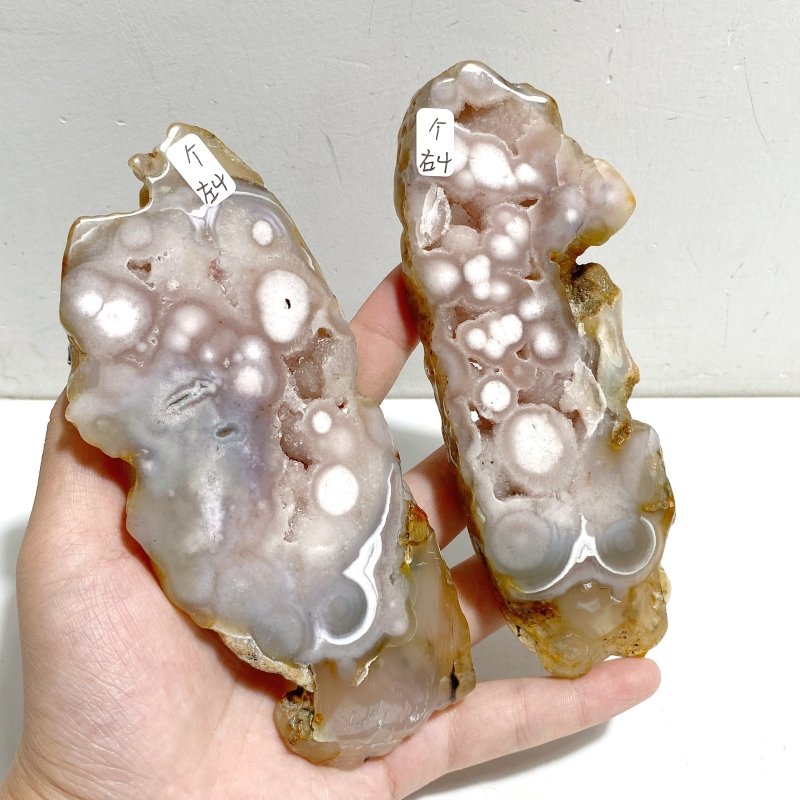 Geode Druzy Pink Amethyst Slab Butterfly Wing Carving With Stand #3 -Wholesale Crystals