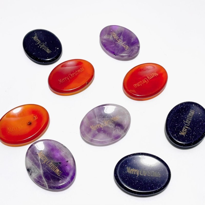 Gold Foil Lettering For Christmas Gift Worry Stone Wholesale - Wholesale Crystals