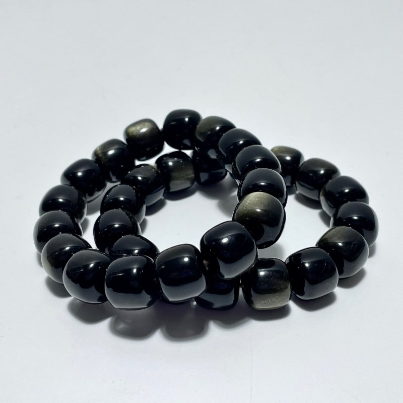 Gold Sheen Obsidian Cube Bracelet Wholesale - Wholesale Crystals