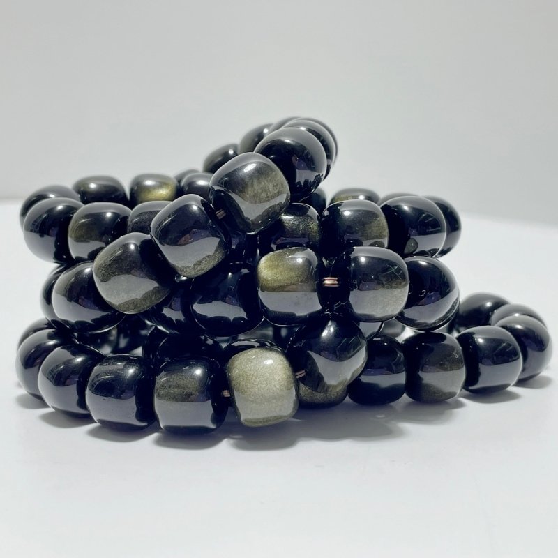 Gold Sheen Obsidian Cube Bracelet Wholesale - Wholesale Crystals