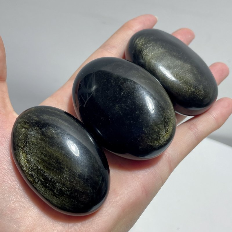 Gold Sheen Obsidian Palm Stone Wholesale - Wholesale Crystals