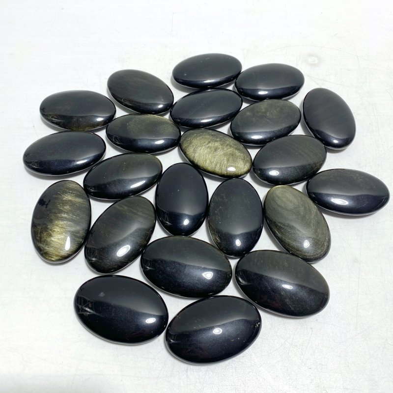 Gold Sheen Obsidian Palm Stone Wholesale - Wholesale Crystals