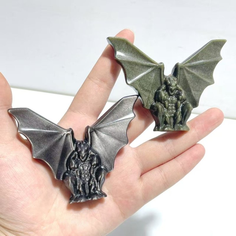Gold Sheen Obsidian Silver Sheen Obsidian Gargoyle Wholesale - Wholesale Crystals