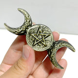 Gold Sheen Obsidian Silver Sheen Obsidian Triple Moon Carving Wholesale - Wholesale Crystals