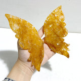 Golden Hematoid Quartz Fire Quartz Butterfly Wing Carving With Stand - Wholesale Crystals