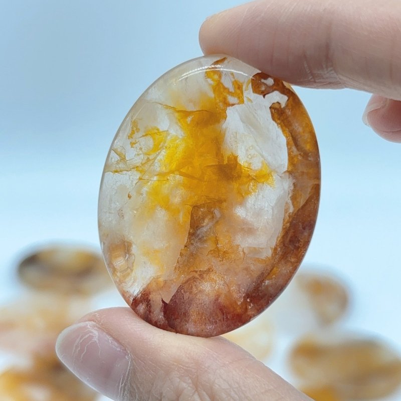 Golden Hematoid Quartz Fire Quartz Worry Stone Wholesale -Wholesale Crystals