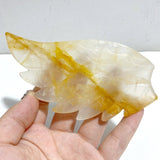 Golden Hematoid Quartz Heart Wing Carving With Stand Fire Quartz -Wholesale Crystals