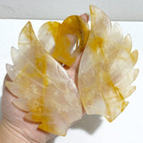 Golden Hematoid Quartz Heart Wing Carving With Stand Fire Quartz -Wholesale Crystals