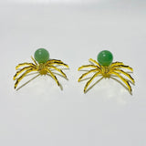 Green Aventurine Crystal Sphere Spider Ornament Handmade Alloy Spider DIY Wholesale -Wholesale Crystals