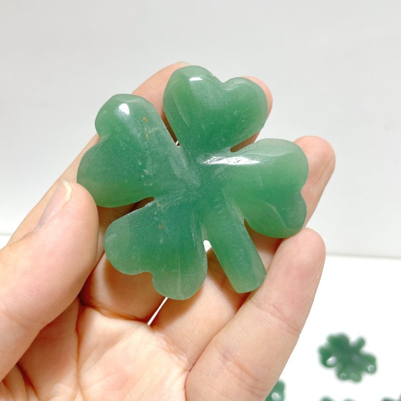 Green Aventurine Four Leaf Clover Carving Wholesale - Wholesale Crystals