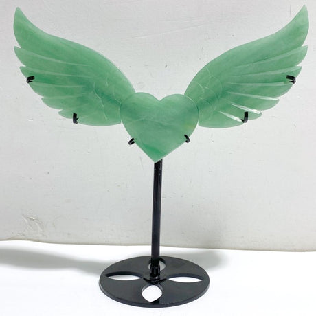 Green Aventurine Heart Wing Carving With Stand -Wholesale Crystals