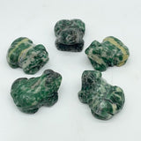 Green Dot Stone Frog Carving Animals Wholesale -Wholesale Crystals