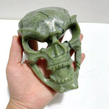 Green Jade Skull Large Mask Carving Wholesale - Wholesale Crystals