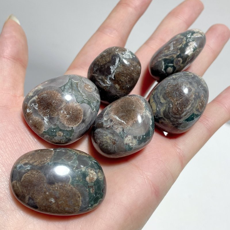 Green Sakura Flower Stone Tumbled Wholesale - Wholesale Crystals