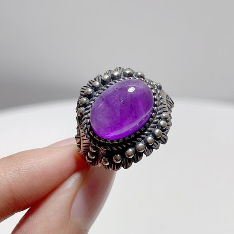 #H2 Silver Rings Wholesale Moonstone Amethyst Malachite - Wholesale Crystals