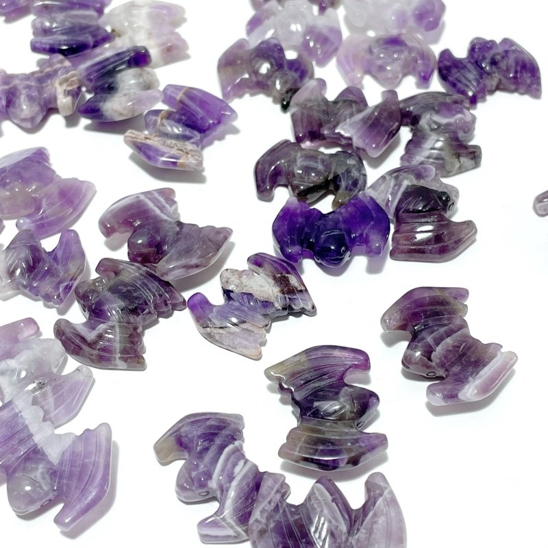 Halloween Mini Chevron Amethyst Bat Carving Wholesale - Wholesale Crystals