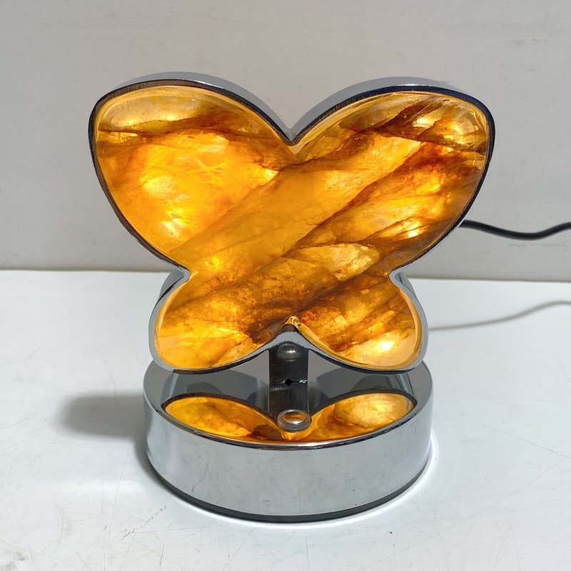 Hematoid Quartz LED Table Lamp Moon Heart & Butterfly Shape - Wholesale Crystals
