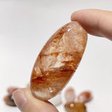 Hematoid Quartz Long Tumbled Bullet Shape Fire Quartz Wholesale - Wholesale Crystals