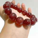 High Grade 15mm Spark Strawberry Quartz Bracelet -Wholesale Crystals
